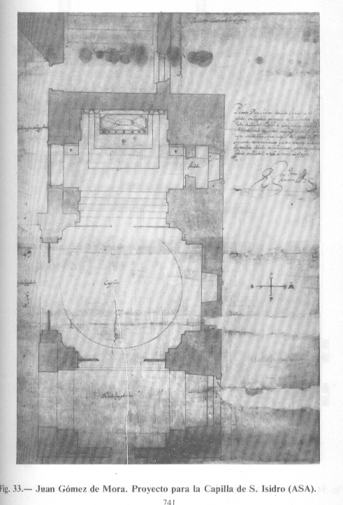 dib. proy. J. Gómez de Mora. proy. capilla S. Isidro en S. A